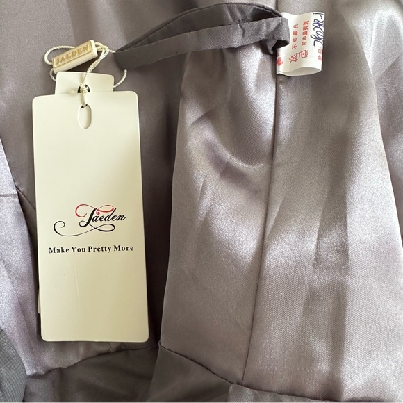 VINTAGE Style Gunmetal Grey Chiffon Evening Dress - Picture 4 of 6